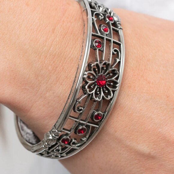 Paparazzi Jewelry Accessories - Prairie Musical - Red Bracelet - Vintage - Picture 3 of 4